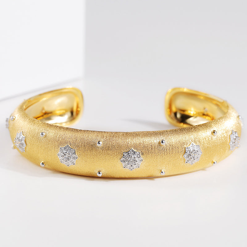 Grazia Jewelry Silver Stars Gold Bracelet