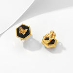 Grazia Jewelry Butterfly Button Earrings
