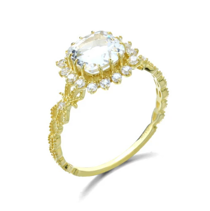 Grazia Jewelry Buckingham White Topaz Ring